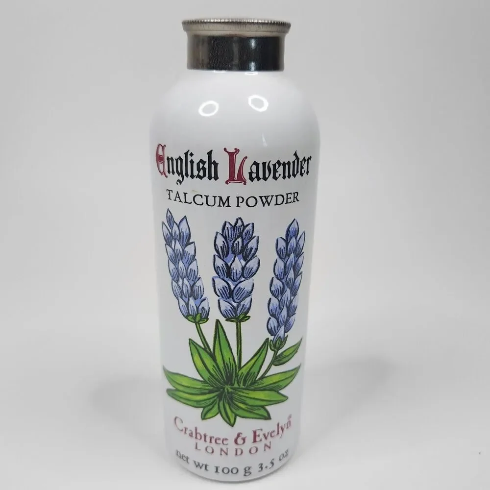Vintage Crabtree & Evelyn English Lavender Talcum Powder 3.5 OZ - 80% FULL